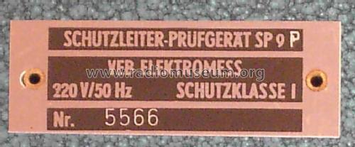 Schutzleiterprüfgerät SP-9-P; Elektromess Dresden; (ID = 741708) Equipment