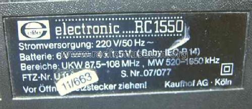 Electronic RC1550; Elite; Kaufhof (ID = 1280624) Radio