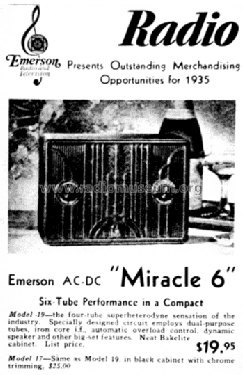 19 Miracle Six Ch= UV4; Emerson Radio & (ID = 572668) Radio