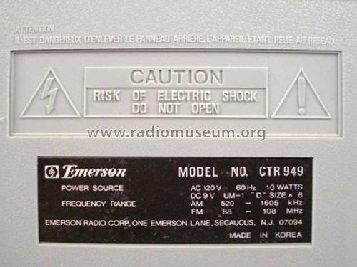 Double Cassette CTR 949; Emerson Radio & (ID = 506271) Radio