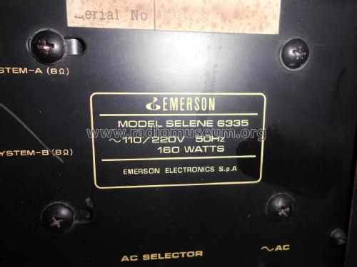 Integrated Stereo Amplifier Selene 6335; Emerson Radio & (ID = 2398205) Ampl/Mixer