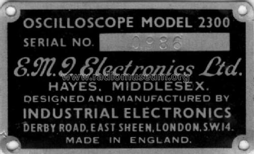 Oscilloscope 2300; EMI; Hayes, (ID = 1269381) Equipment