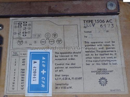 Ericsson 1506AC ; SR, Svenska (ID = 1915018) Radio