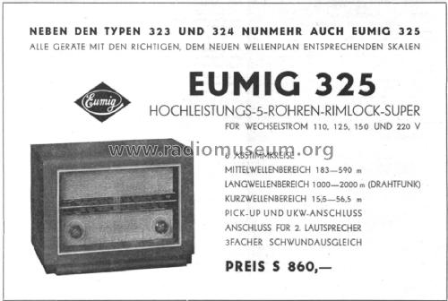 325 ; Eumig, Elektrizitäts (ID = 2593067) Radio