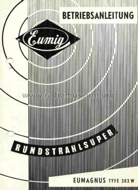 Eumagnus 383W; Eumig, Elektrizitäts (ID = 1764171) Radio