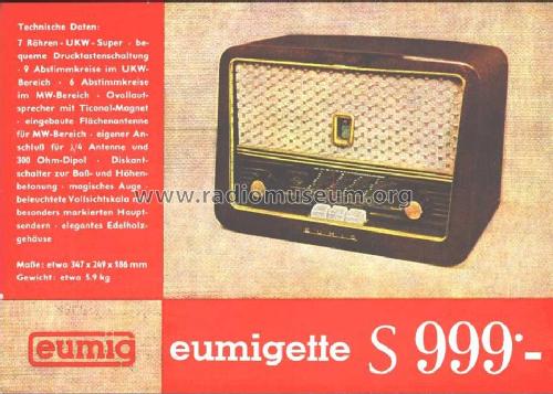 Eumigette 382U; Eumig, Elektrizitäts (ID = 255527) Radio