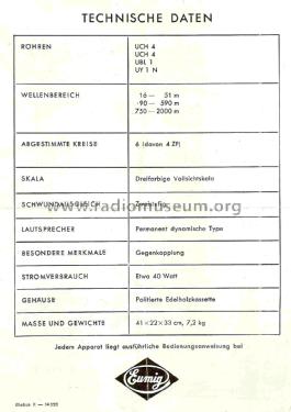 Gemeinschaftssuper 447U; Eumig, Elektrizitäts (ID = 1764155) Radio