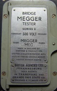 Bridge Megger ; Evershed & Vignoles (ID = 469039) Equipment