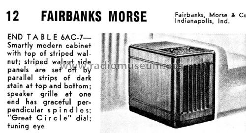 6AC-7 Ch= 6A; Fairbanks, Morse & (ID = 1050323) Radio