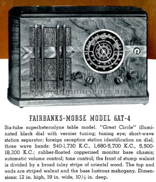 6AT4 Ch= 6A; Fairbanks, Morse & (ID = 1838446) Radio