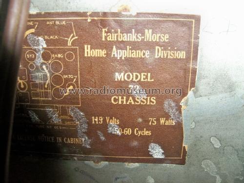 72-C-2 Ch= 72; Fairbanks, Morse & (ID = 1917018) Radio