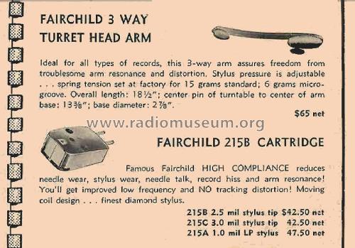 Turret-Head Arm 202; Fairchild Recording (ID = 1800404) Misc