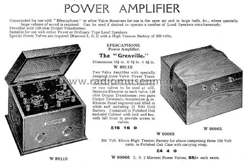 Grenville Power Amplifier Cat. No. W 90110; Efescaphone Brand, (ID = 1886898) Ampl/Mixer