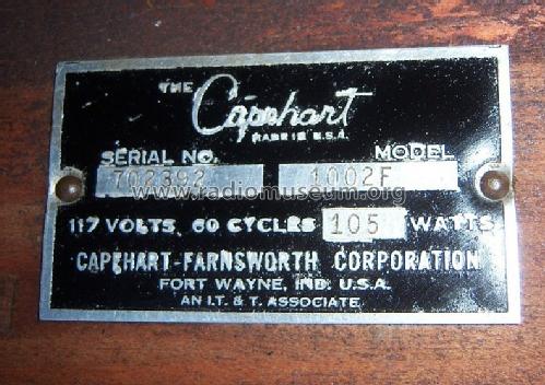 Capehart 1002-F Ch= P8, changer P71; Farnsworth (ID = 1317898) Radio