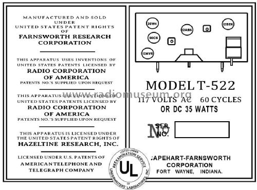 T-522 Ch= CR-76; Farnsworth (ID = 2808131) Radio