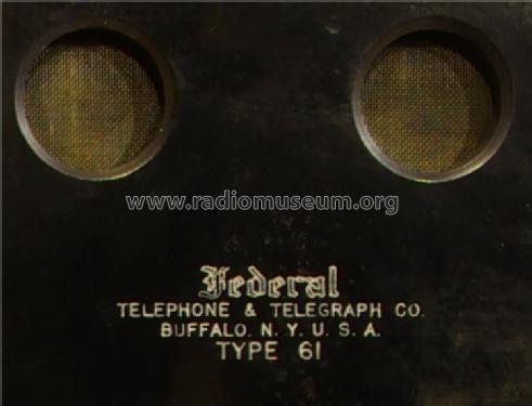 61 ; Federal Radio Corp. (ID = 1641661) Radio
