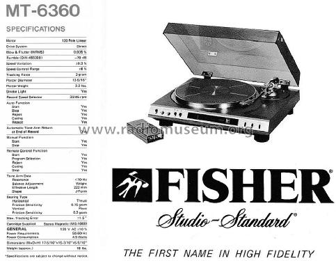 MT-6360; Fisher Radio; New (ID = 1630015) R-Player