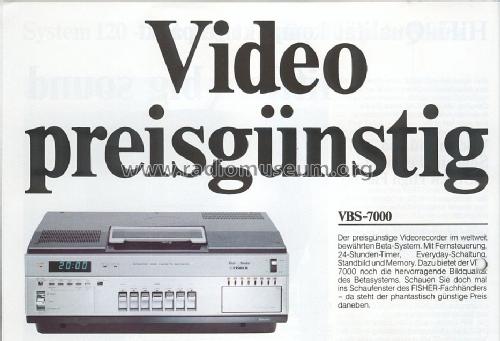 Video Cassette Recorder VBS-7000; Fisher Radio; New (ID = 1599919) R-Player