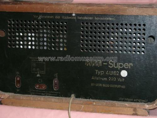 Einheitssuper RFT-Super 4U62 ; Funkwerk Dresden, (ID = 156425) Radio