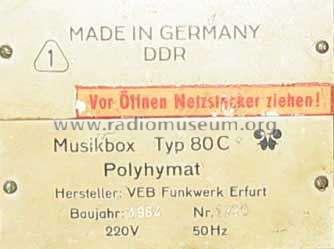 Polyhymat 80C; Funkwerk Erfurt, VEB (ID = 196705) Sonido-V