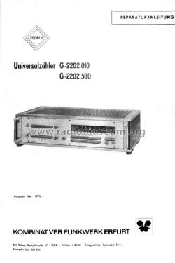 Universalzähler G-2202.010 / G-2202.500; Funkwerk Erfurt, VEB (ID = 2257083) Equipment