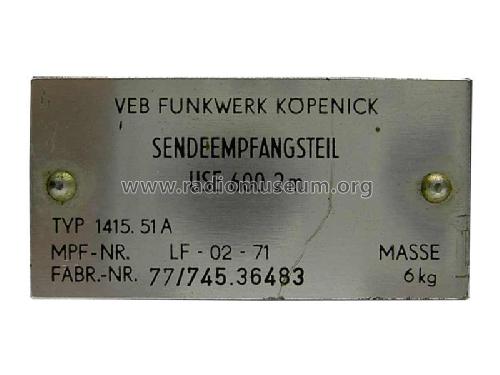 Sende- Empfangsteil USE-600; Funkwerk Köpenick, (ID = 816565) Commercial TRX