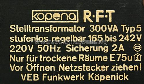 Stelltransformator Typ 5; Funkwerk Köpenick, (ID = 386130) Power-S