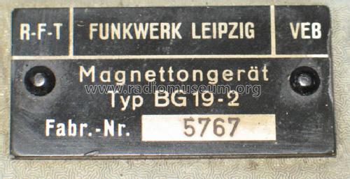 Magnetband-Gerät BG19-2; Funkwerk Leipzig, (ID = 106030) R-Player