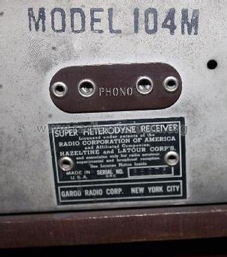 104M ; Garod Radio Corp.; (ID = 1977733) Radio