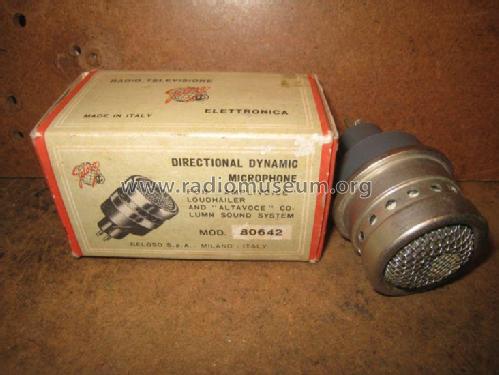 Directional Dynamic Microphone 80642; Geloso SA; Milano (ID = 1911274) Micrófono/PU