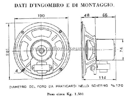 Altoparlante Elettrodinamico W-5; Geloso SA; Milano (ID = 785225) Parleur