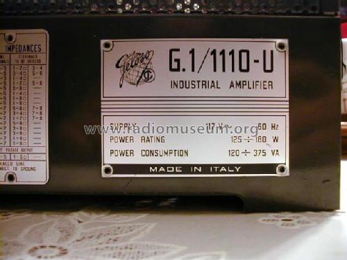 G1/1110U; Geloso SA; Milano (ID = 314430) Ampl/Mixer