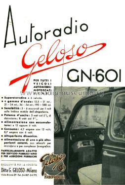 GN601; Geloso SA; Milano (ID = 2698267) Car Radio