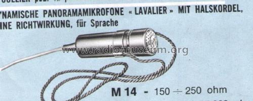 Dynamic Microphone M.14; Geloso SA; Milano (ID = 2068972) Microphone/PU