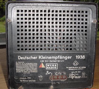 Deutscher Kleinempfänger 1938 DKE38; Wega, (ID = 319558) Radio