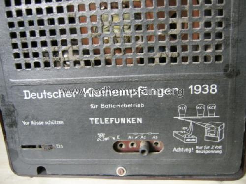 Deutscher Kleinempfänger für Batteriebetrieb DKE38B; Telefunken (ID = 465483) Radio