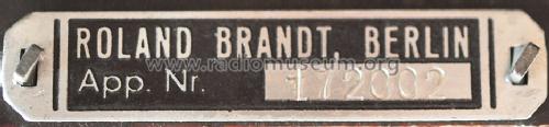 Deutscher Kleinempfänger DKE Sparmodell ohne Entbrummer; Brandt Roland Brandt (ID = 795444) Radio