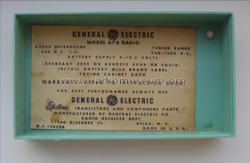 678 ; General Electric Co. (ID = 1578169) Radio
