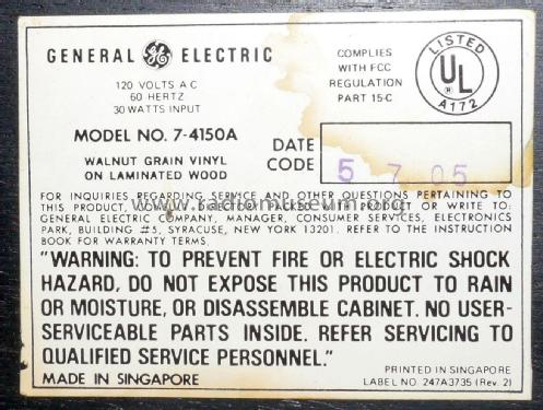 7-4150A; General Electric Co. (ID = 2040277) Radio