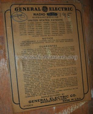 A-205E ; General Electric Co. (ID = 2484838) Radio