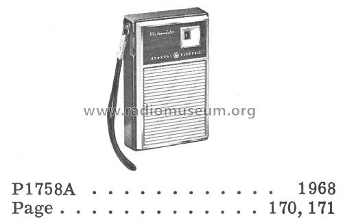All Transistor P1758A ; General Electric Co. (ID = 2103710) Radio
