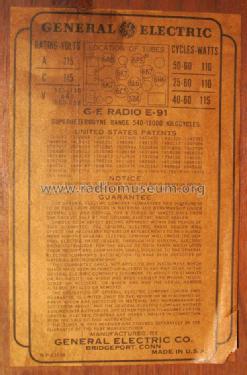 Colorama E-91 Ch= RBS-21; General Electric Co. (ID = 1243022) Radio