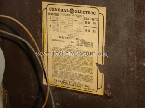 HE-74L ; General Electric Co. (ID = 575244) Radio
