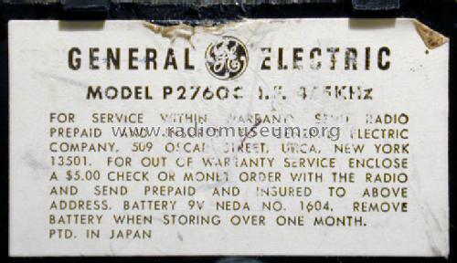 P2760C ; General Electric Co. (ID = 790903) Radio