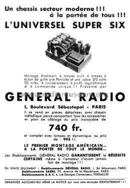 Universel Super VI ; Général-Radio - voir (ID = 1879551) Radio