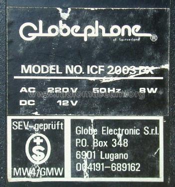 Globephone Space Commander ICF-2003DX ; Globe Electronic SrL (ID = 2125318) Radio