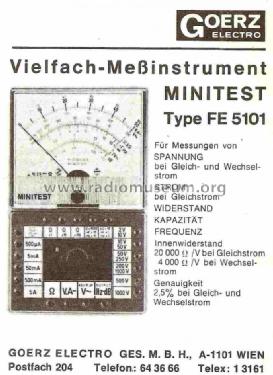 Minitest FE5101; Goerz Electro Ges.m. (ID = 761940) Equipment