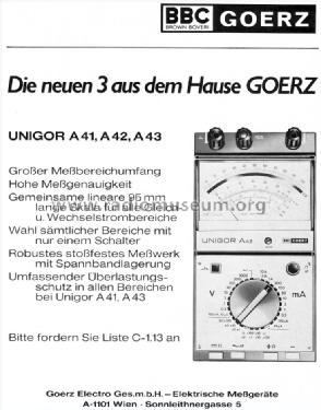 Unigor A43; Goerz Electro Ges.m. (ID = 1004035) Equipment