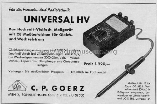 Universal HV T.126205; Goerz Electro Ges.m. (ID = 198267) Equipment