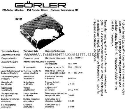 UKW-Tuner 02131; Görler, J. K.; (ID = 1987847) mod-past25